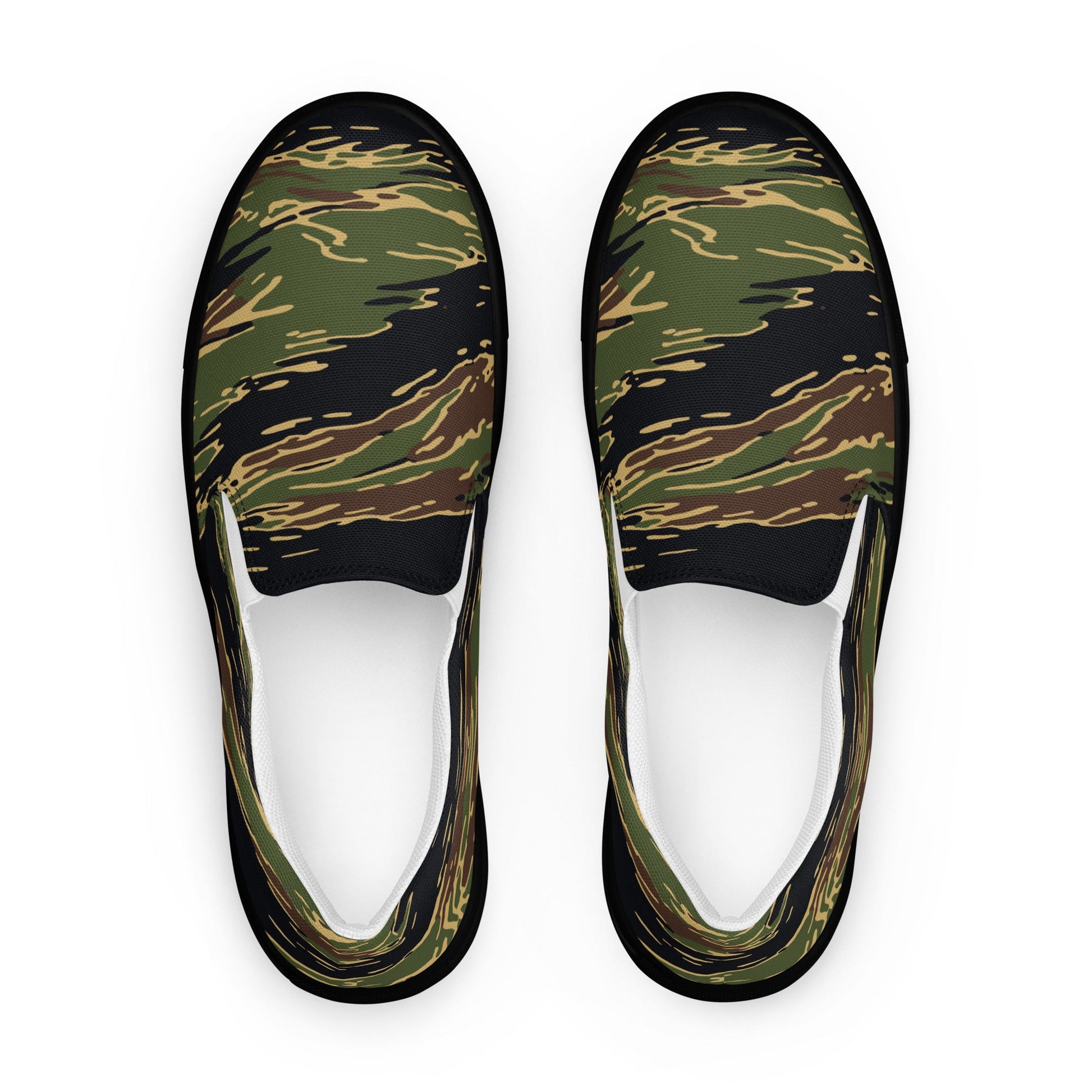 Midnight Fang Tiger Stripe CAMO Mens Slip-On Canvas Shoes