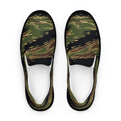 Midnight Fang Tiger Stripe CAMO Mens Slip-On Canvas Shoes