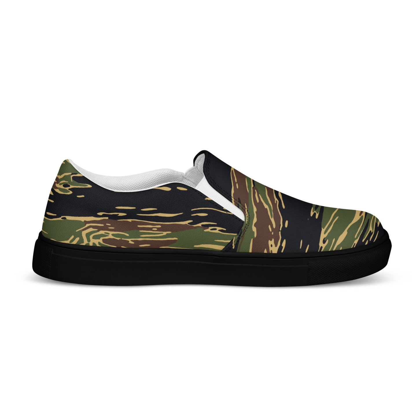 Midnight Fang Tiger Stripe CAMO Mens Slip-On Canvas Shoes