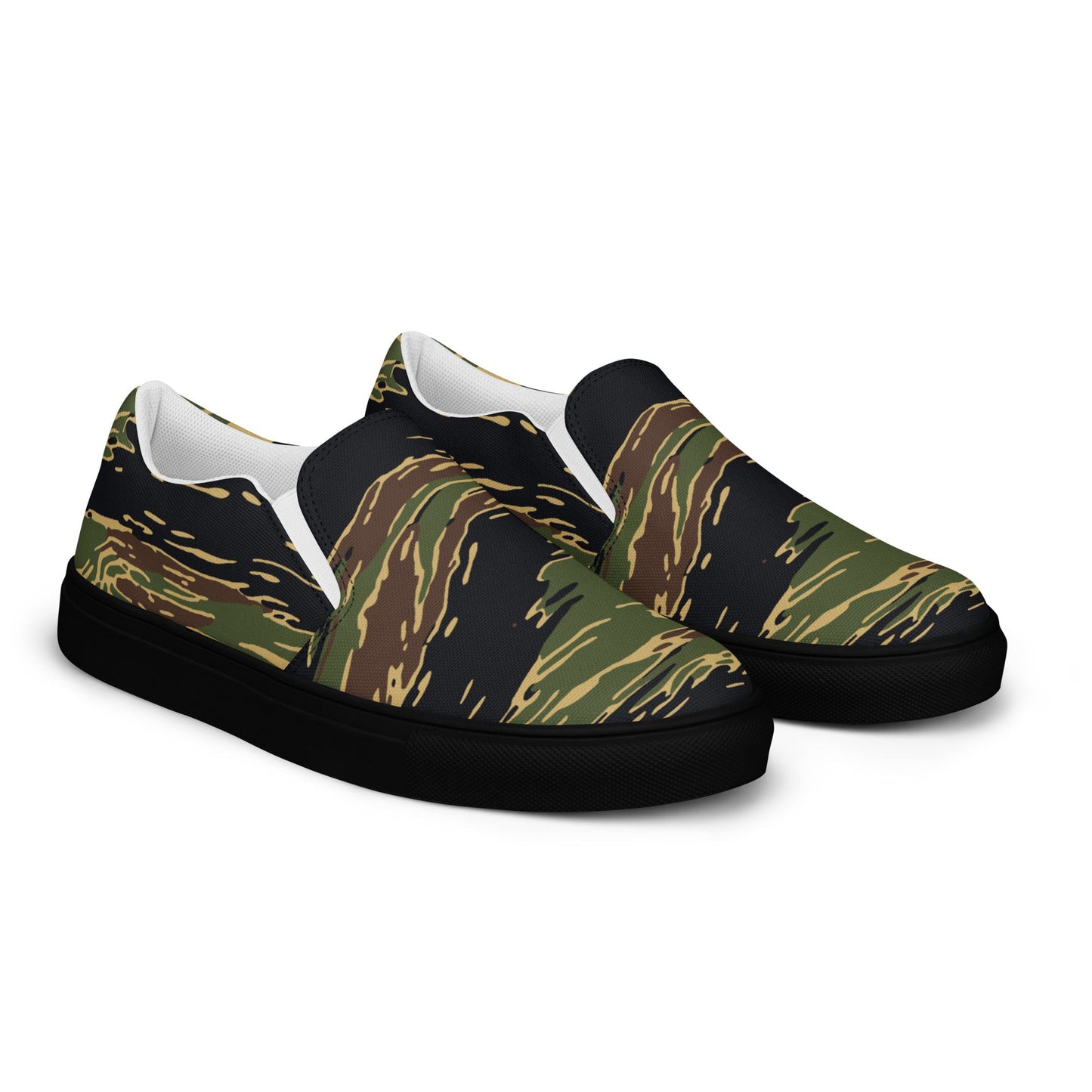 Midnight Fang Tiger Stripe CAMO Mens Slip-On Canvas Shoes