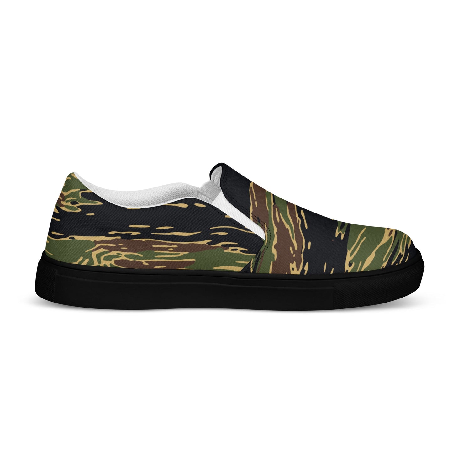 Midnight Fang Tiger Stripe CAMO Mens Slip-On Canvas Shoes
