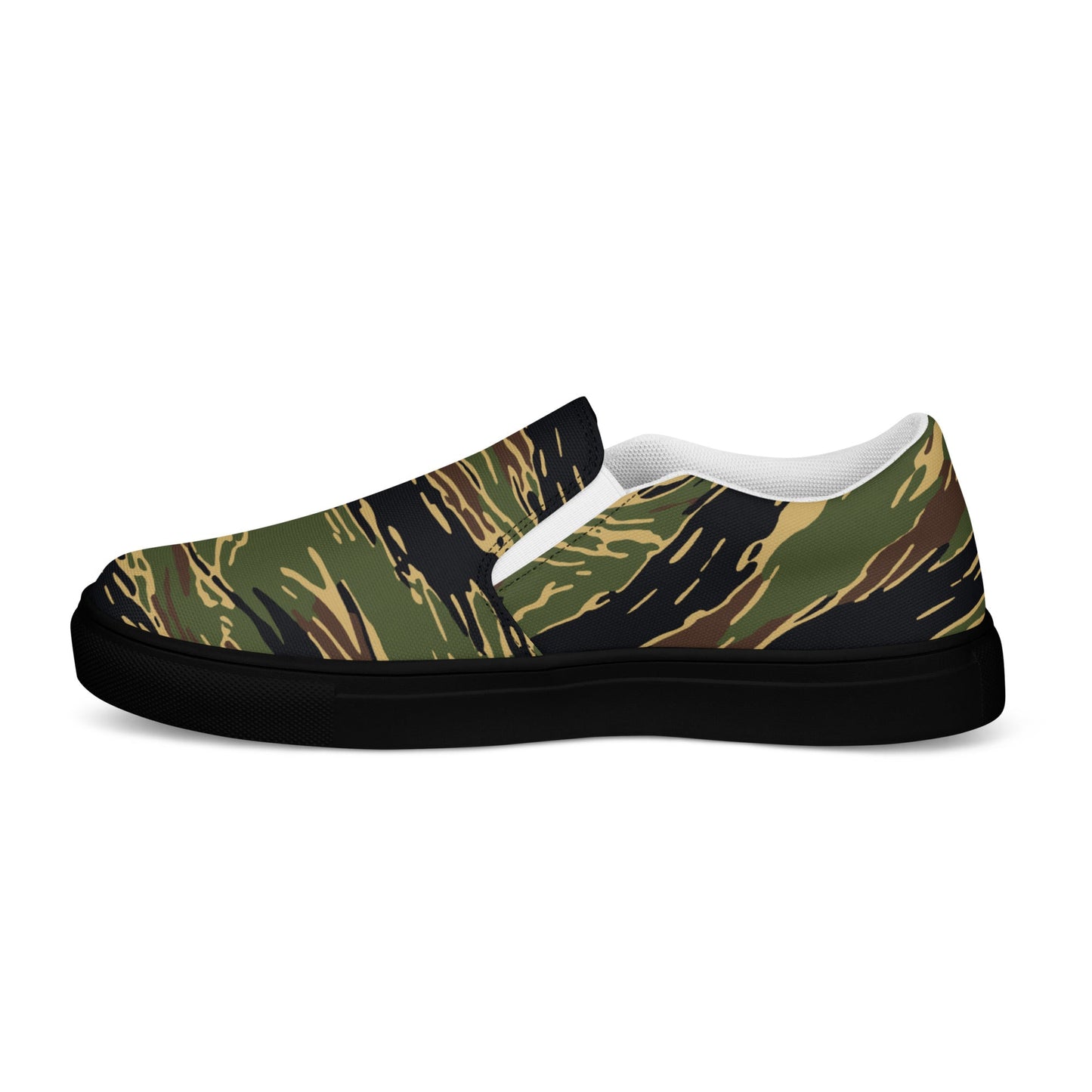 Midnight Fang Tiger Stripe CAMO Mens Slip-On Canvas Shoes