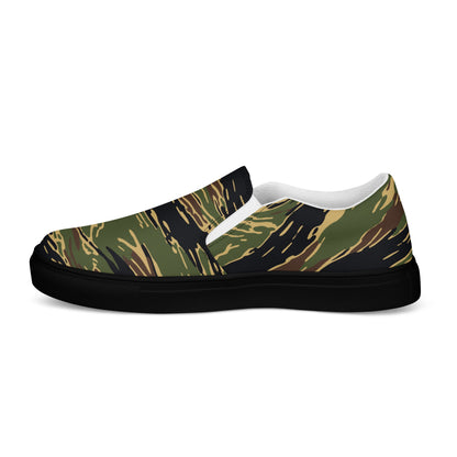 Midnight Fang Tiger Stripe CAMO Mens Slip-On Canvas Shoes