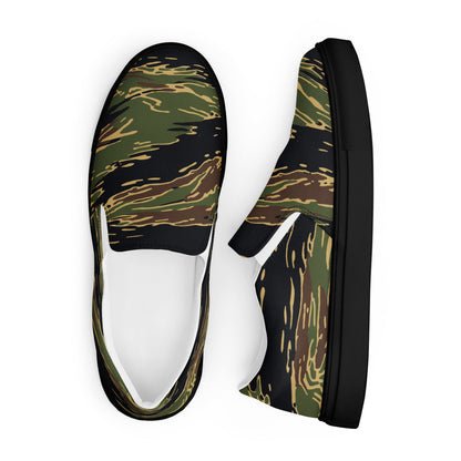 Midnight Fang Tiger Stripe CAMO Mens Slip-On Canvas Shoes
