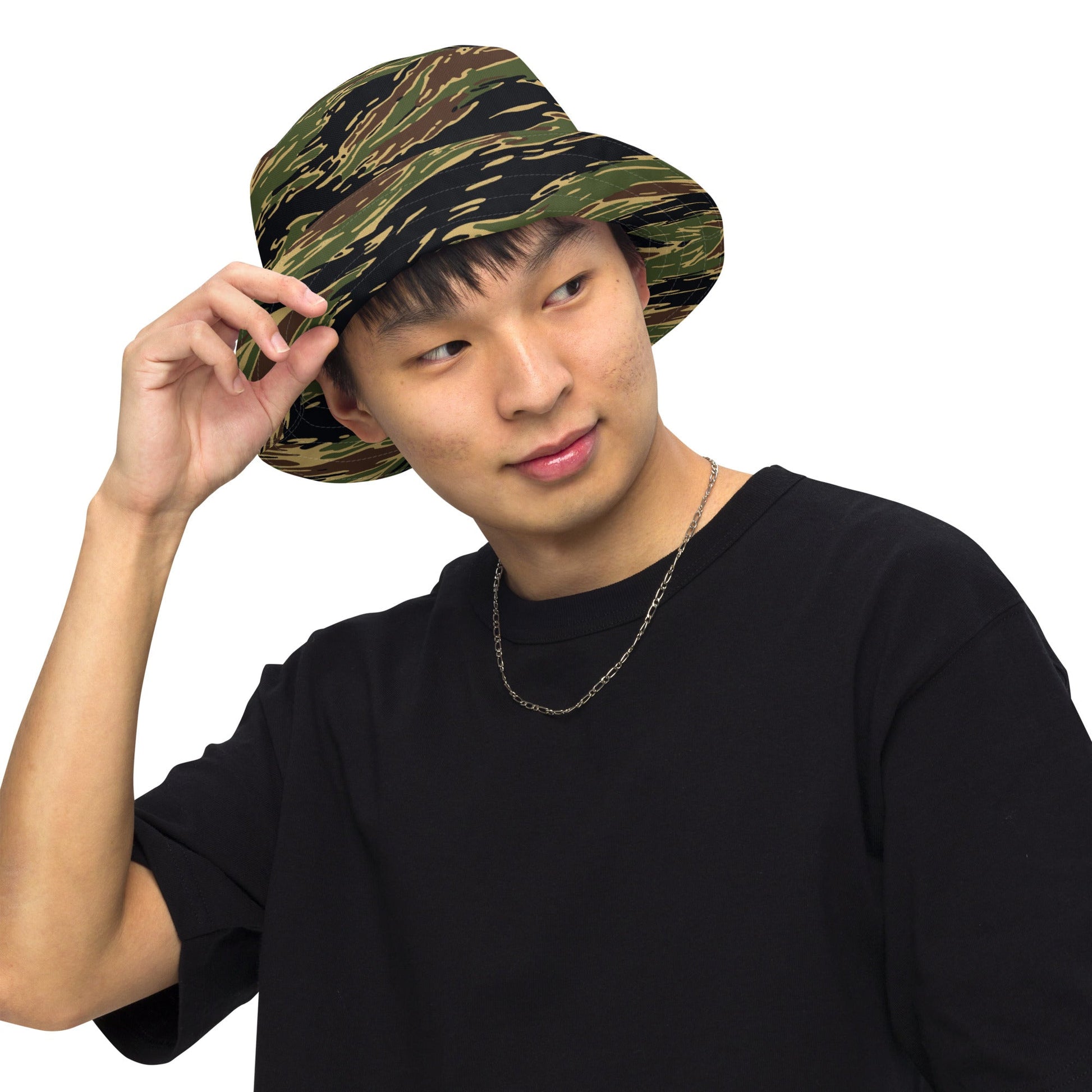 Midnight Fang Tiger Stripe CAMO Reversible Bucket Hat
