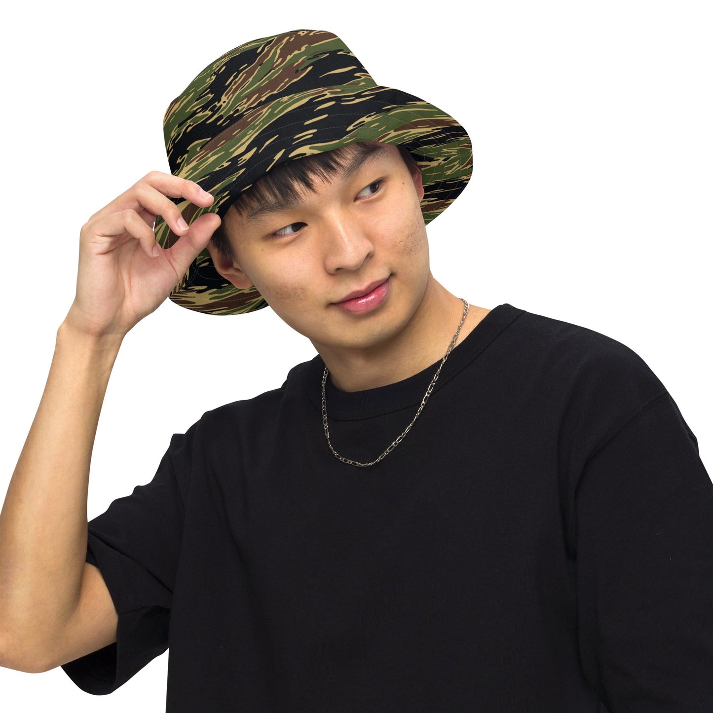 Midnight Fang Tiger Stripe CAMO Reversible Bucket Hat