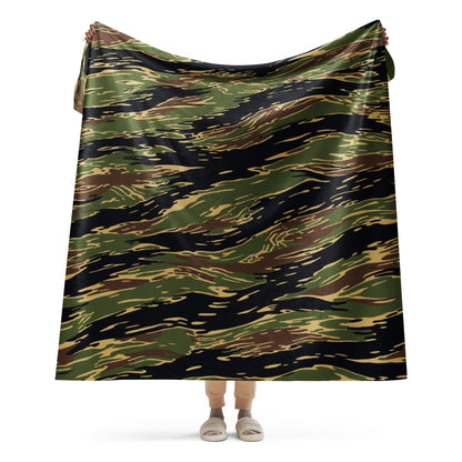 Midnight Fang Tiger Stripe CAMO Sherpa Blanket - 60″×80″