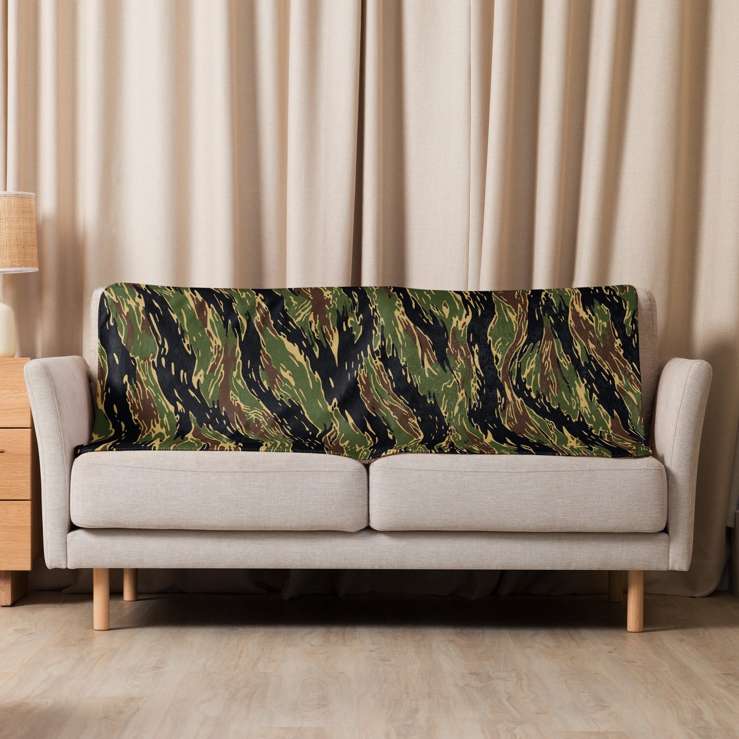 Midnight Fang Tiger Stripe CAMO Sherpa Blanket