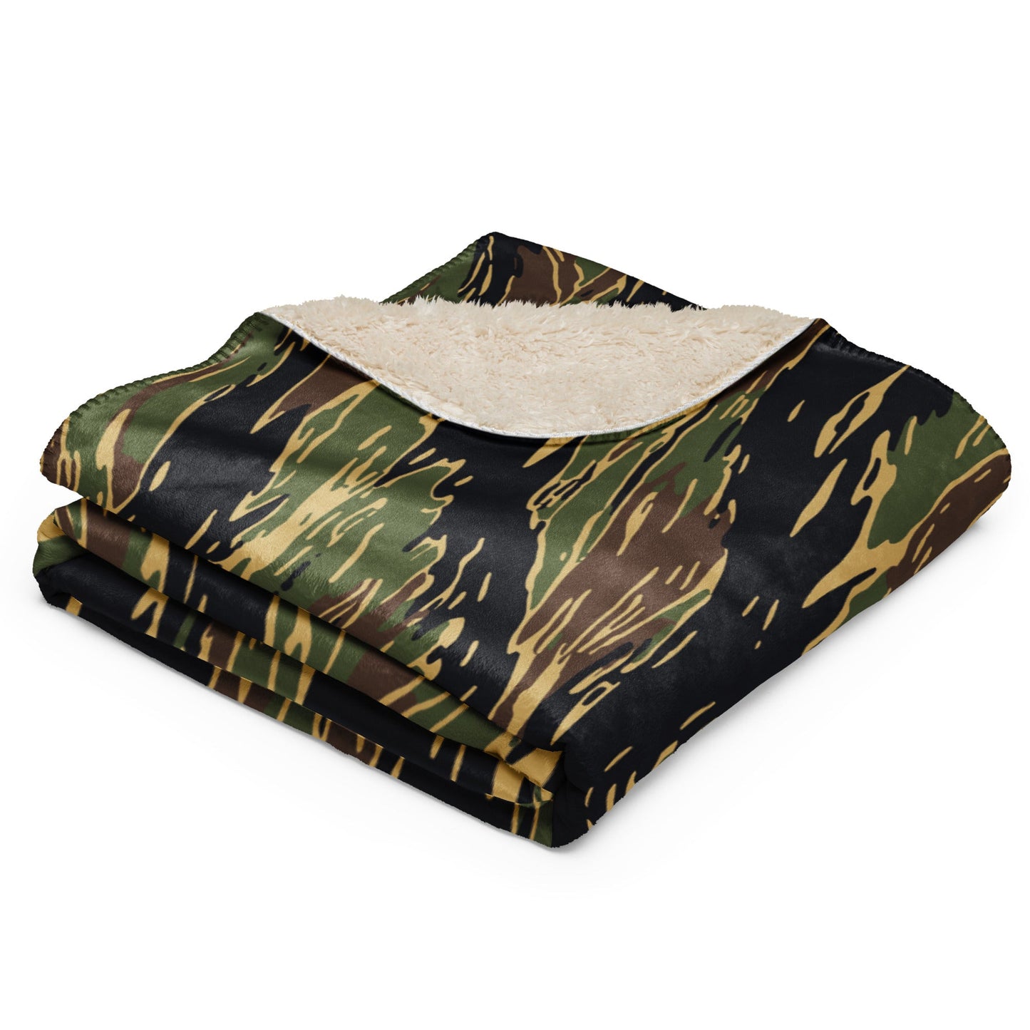 Midnight Fang Tiger Stripe CAMO Sherpa Blanket