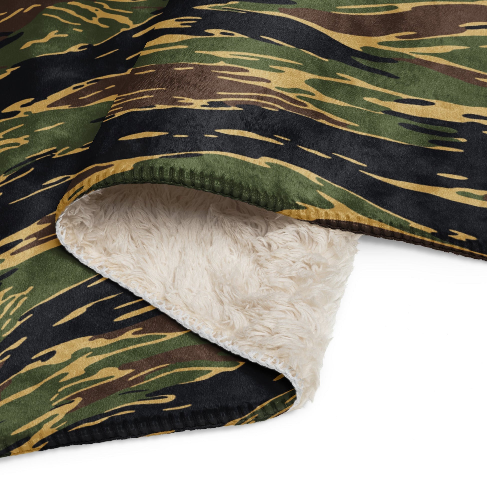 Midnight Fang Tiger Stripe CAMO Sherpa Blanket
