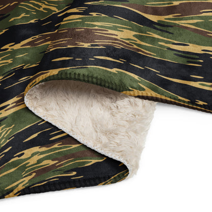 Midnight Fang Tiger Stripe CAMO Sherpa Blanket
