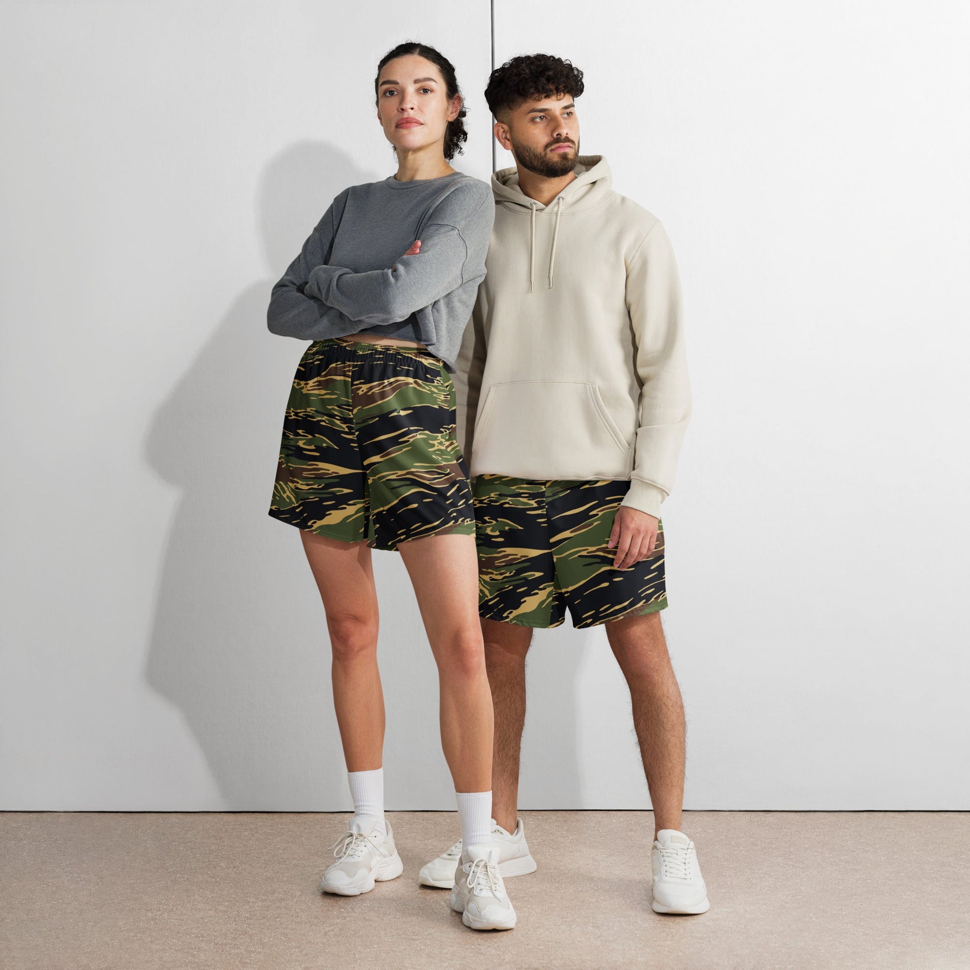 Midnight Fang Tiger Stripe CAMO Unisex Athletic Long Shorts
