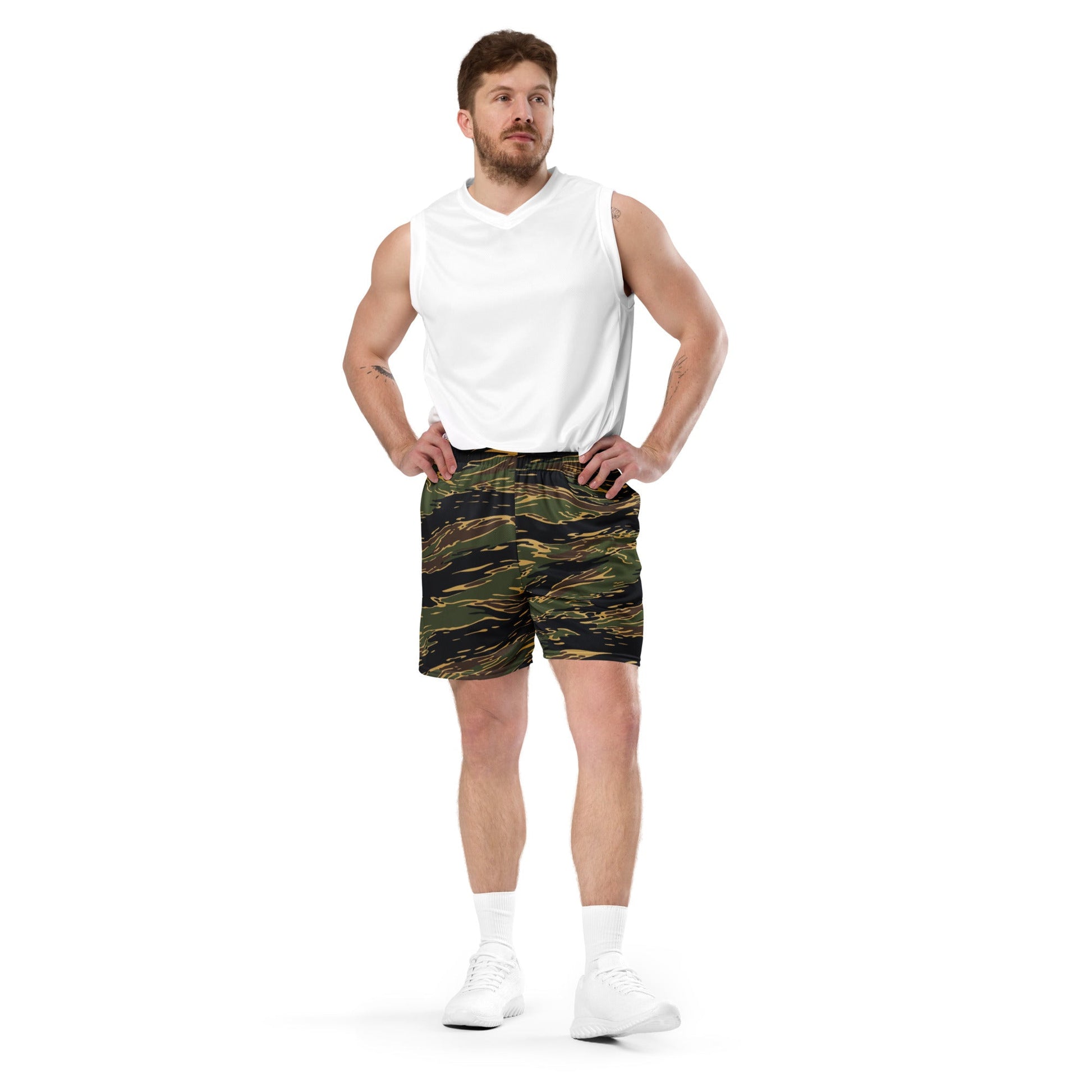 Midnight Fang Tiger Stripe CAMO Unisex Mesh Shorts