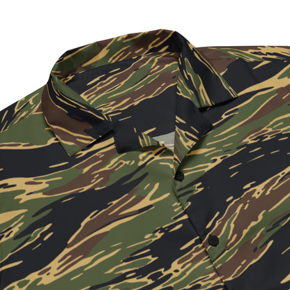 Midnight Fang Tiger Stripe CAMO Unisex Short-Sleeve Button Shirt