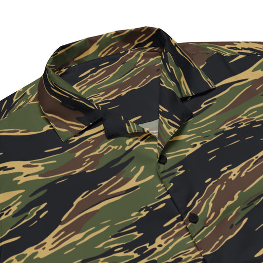 Midnight Fang Tiger Stripe CAMO Unisex Short-Sleeve Button Shirt