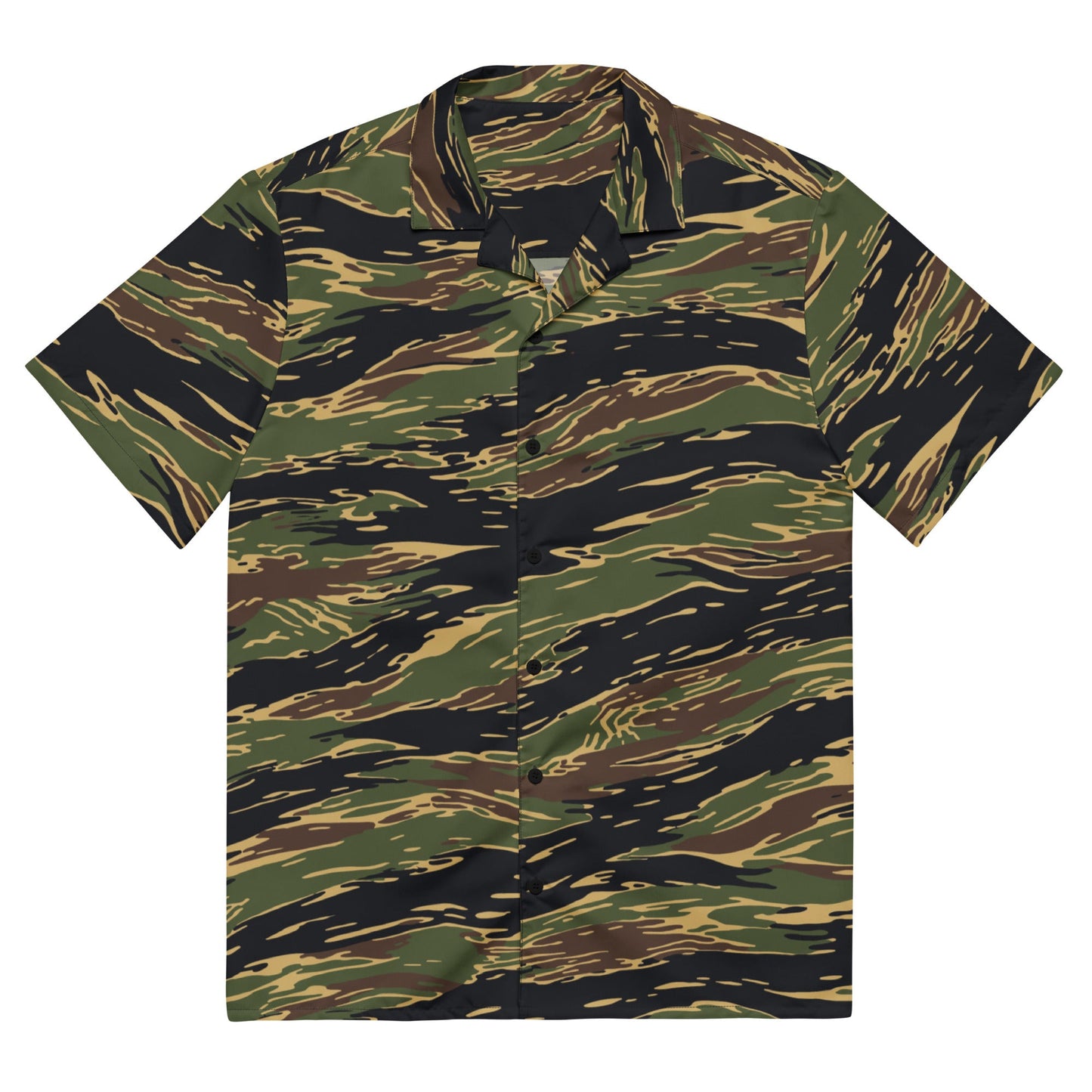 Midnight Fang Tiger Stripe CAMO Unisex Short-Sleeve Button Shirt