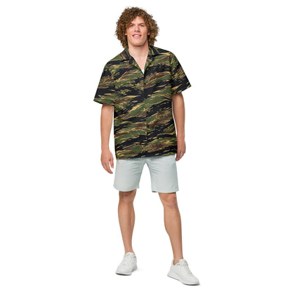 Midnight Fang Tiger Stripe CAMO Unisex Short-Sleeve Button Shirt