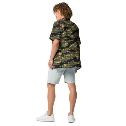 Midnight Fang Tiger Stripe CAMO Unisex Short-Sleeve Button Shirt