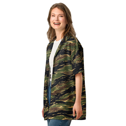 Midnight Fang Tiger Stripe CAMO Unisex Short-Sleeve Button Shirt