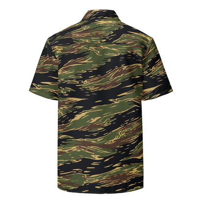 Midnight Fang Tiger Stripe CAMO Unisex Short-Sleeve Button Shirt