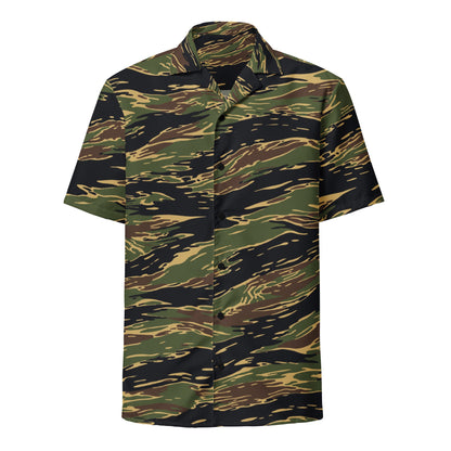 Midnight Fang Tiger Stripe CAMO Unisex Short-Sleeve Button Shirt