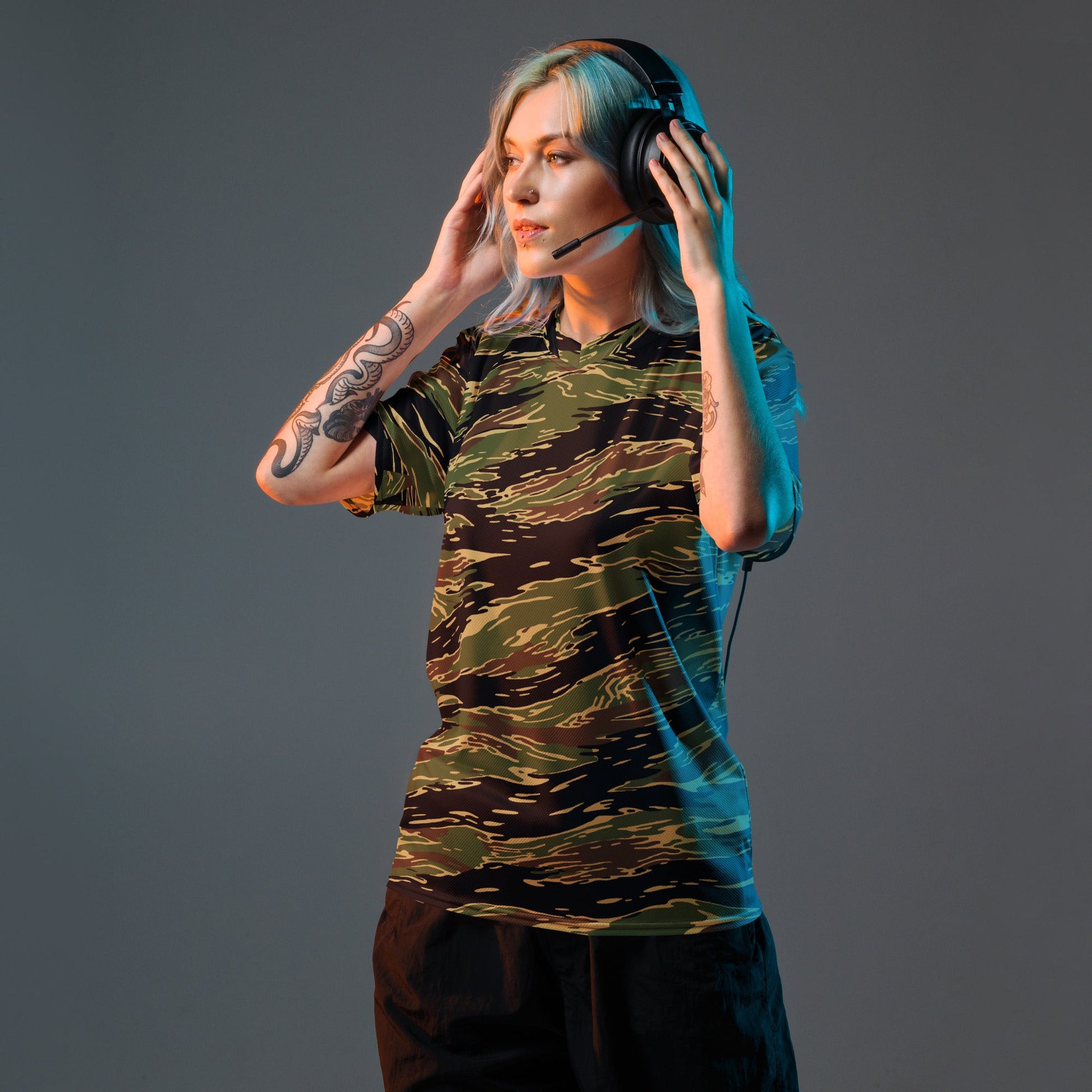 Midnight Fang Tiger Stripe CAMO Unisex Sports Jersey