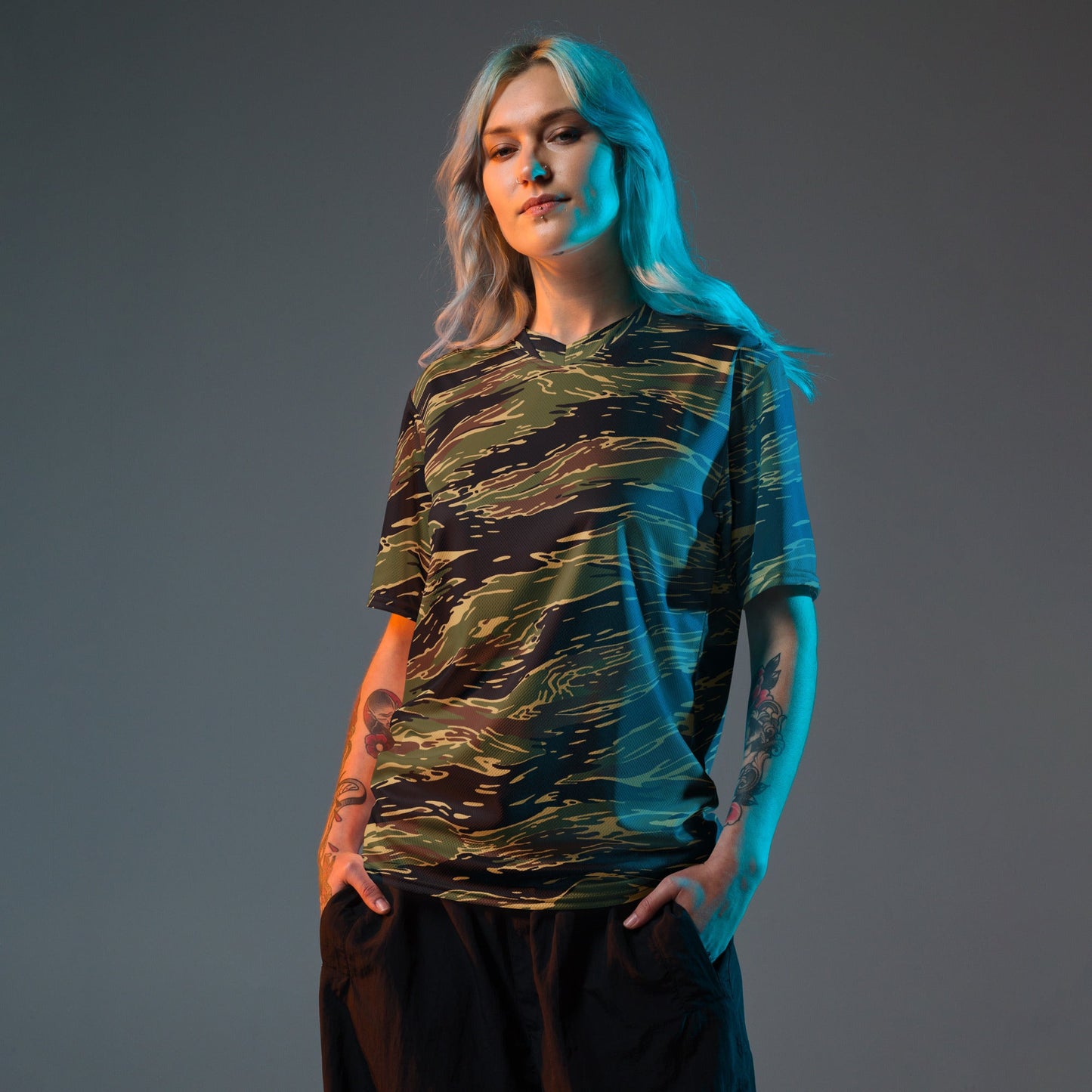 Midnight Fang Tiger Stripe CAMO Unisex Sports Jersey