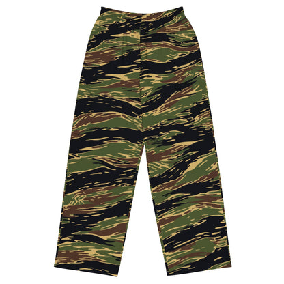 Midnight Fang Tiger Stripe CAMO Unisex Wide-Leg Leisure Pants - 2XS