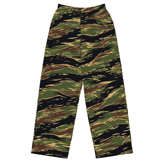 Midnight Fang Tiger Stripe CAMO Unisex Wide-Leg Leisure Pants - 2XS