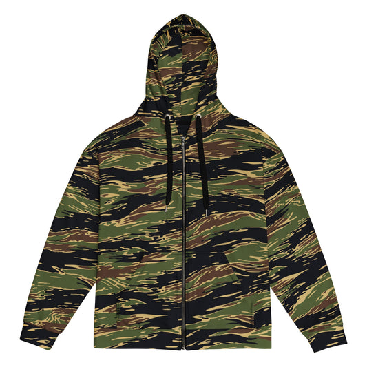 Midnight Fang Tiger Stripe CAMO Unisex Zip Hoodie - 2XS