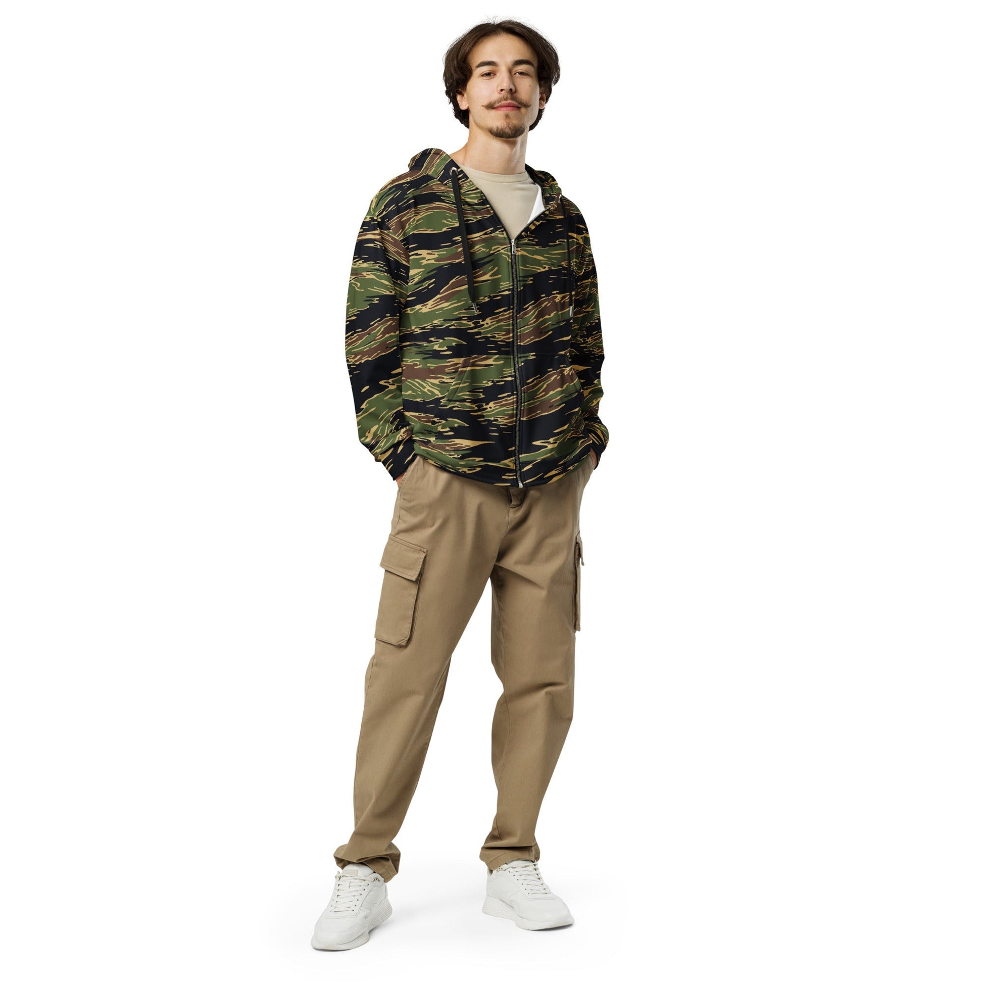 Midnight Fang Tiger Stripe CAMO Unisex Zip Hoodie