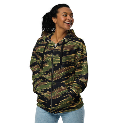 Midnight Fang Tiger Stripe CAMO Unisex Zip Hoodie