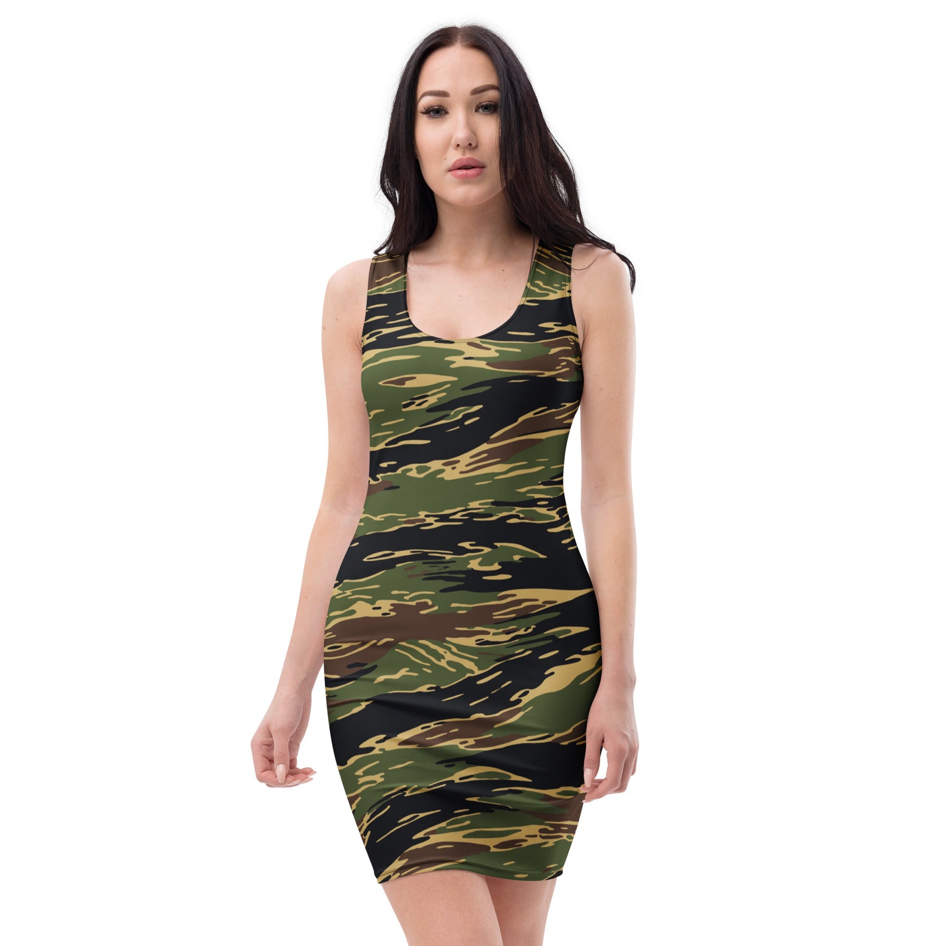 Midnight Fang Tiger Stripe CAMO Womens Bodycon Dress - XS