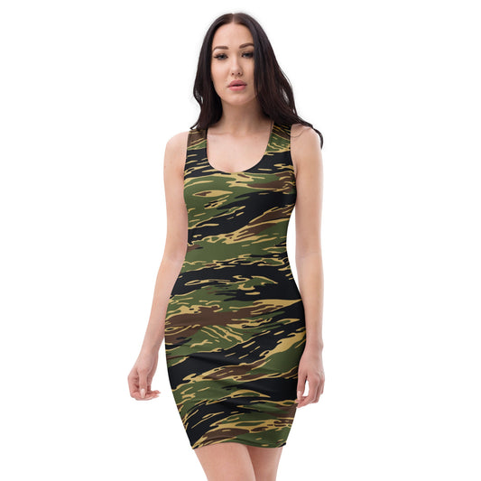 Midnight Fang Tiger Stripe CAMO Womens Bodycon Dress - XS