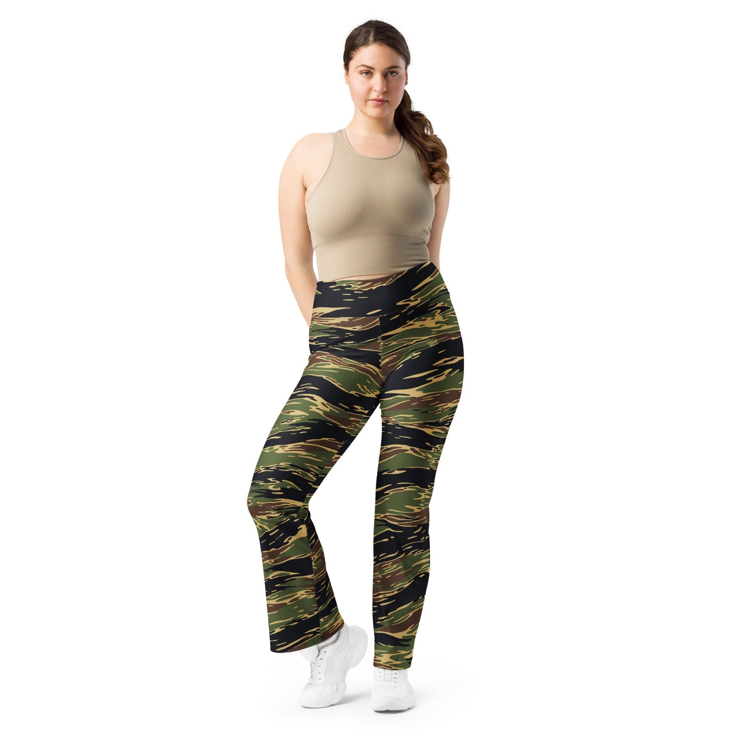 Midnight Fang Tiger Stripe CAMO Womens Flare Leggings