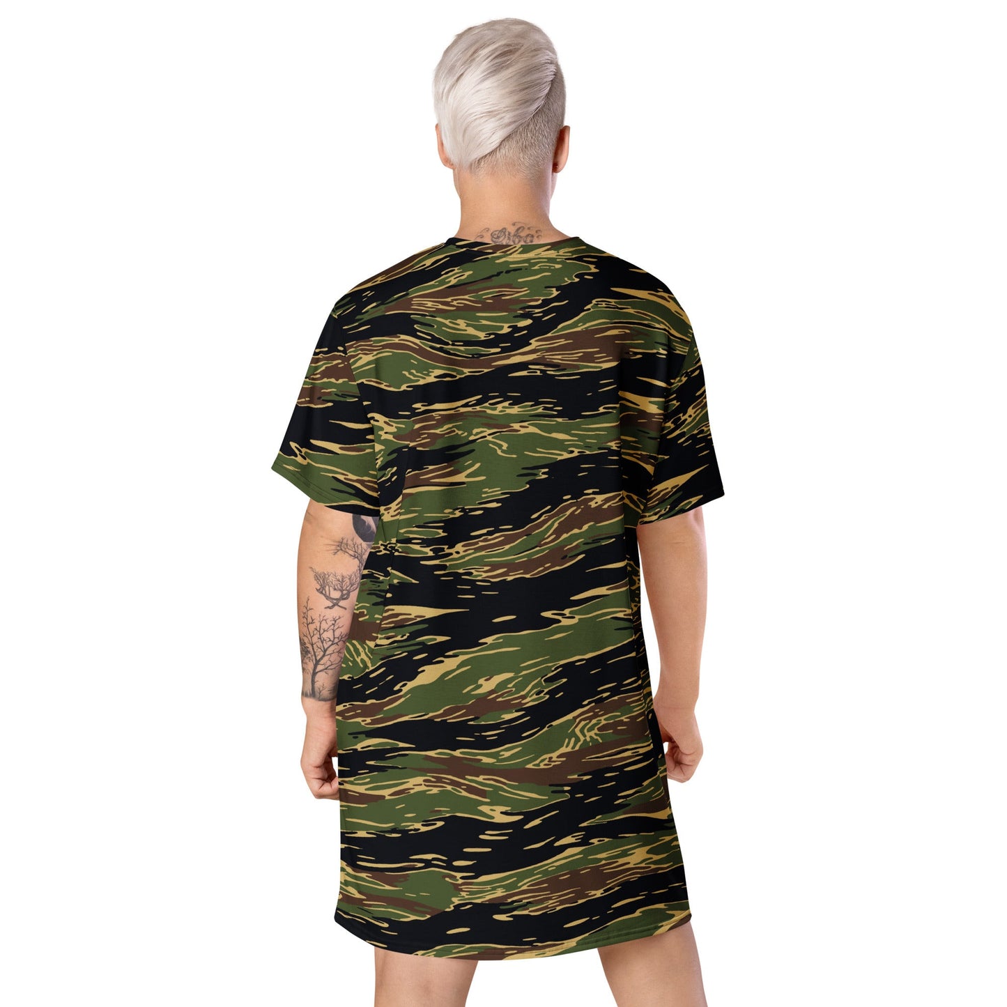 Midnight Fang Tiger Stripe CAMO Womens T-Shirt Dress