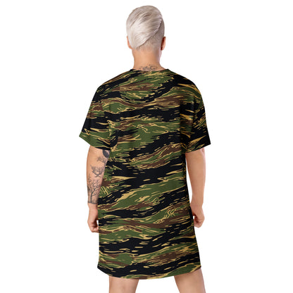 Midnight Fang Tiger Stripe CAMO Womens T-Shirt Dress