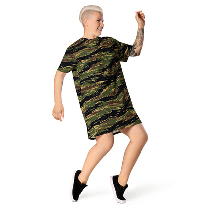 Midnight Fang Tiger Stripe CAMO Womens T-Shirt Dress