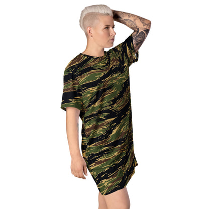 Midnight Fang Tiger Stripe CAMO Womens T-Shirt Dress