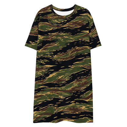 Midnight Fang Tiger Stripe CAMO Womens T-Shirt Dress