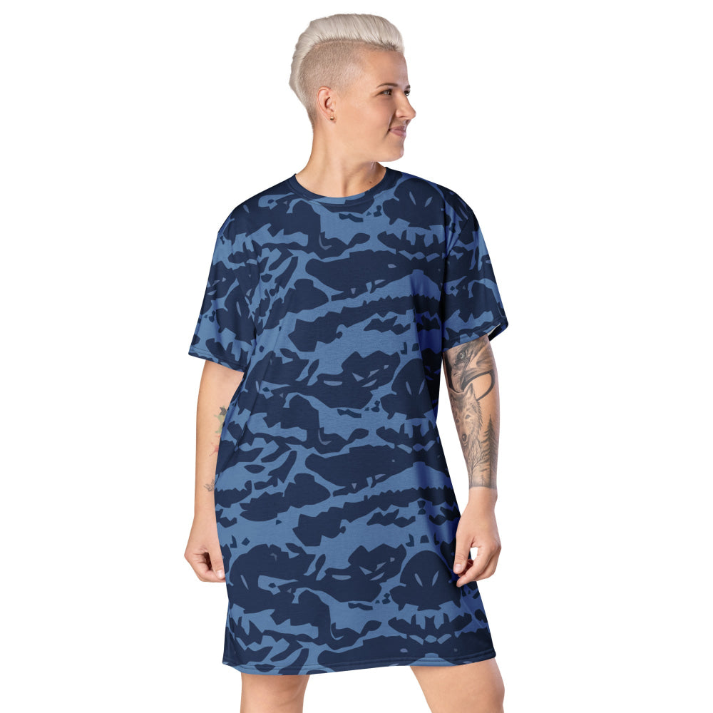 Modern Warfare Blue Tiger CAMO T-shirt dress - 2XS - Womens T-Shirt Dress