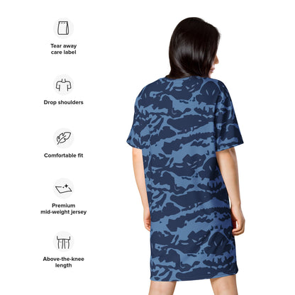 Modern Warfare Blue Tiger CAMO T-shirt dress - Womens T-Shirt Dress