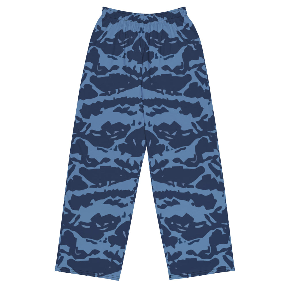 Modern Warfare Blue Tiger CAMO unisex wide-leg pants - 2XS - Unisex Wide-Leg Pants