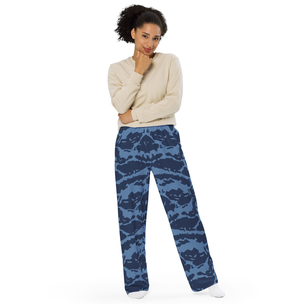 Modern Warfare Blue Tiger CAMO unisex wide-leg pants - Unisex Wide-Leg Pants