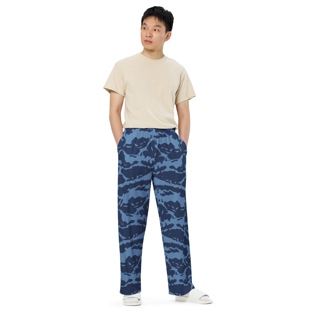 Modern Warfare Blue Tiger CAMO unisex wide-leg pants - Unisex Wide-Leg Pants