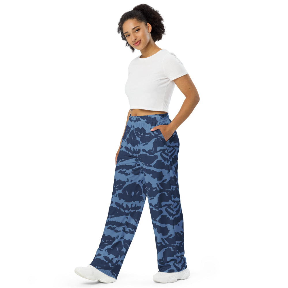 Modern Warfare Blue Tiger CAMO unisex wide-leg pants - Unisex Wide-Leg Pants