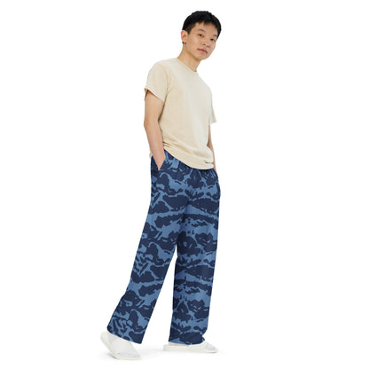 Modern Warfare Blue Tiger CAMO unisex wide-leg pants - Unisex Wide-Leg Pants