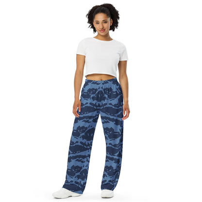 Modern Warfare Blue Tiger CAMO unisex wide-leg pants - Unisex Wide-Leg Pants