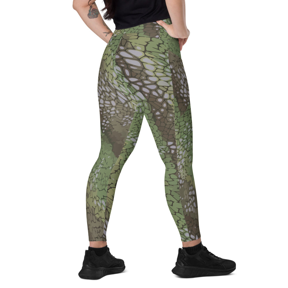 Modern Warfare Dragon Skin Green CAMO Leggings with pockets - 2XS - Womens With Pockets