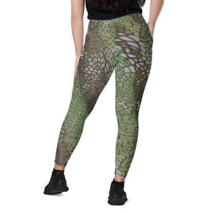 Modern Warfare Dragon Skin Green CAMO Leggings with pockets - Womens With Pockets